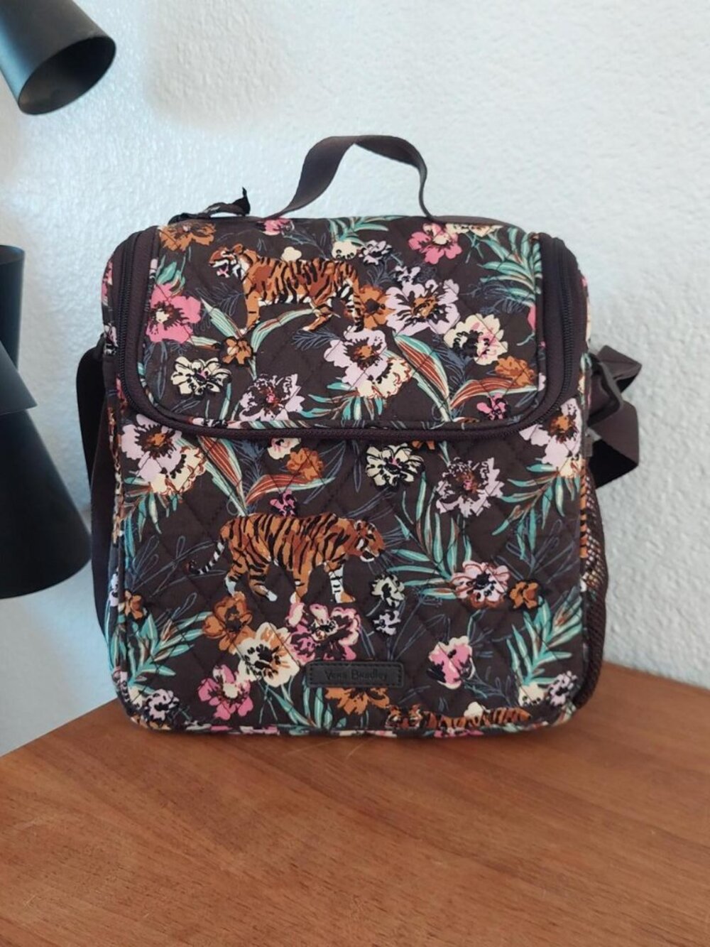 Vera Bradley Quilted Lunchbox Bag Bali Jungle Floral Tiger Crossbody Tote